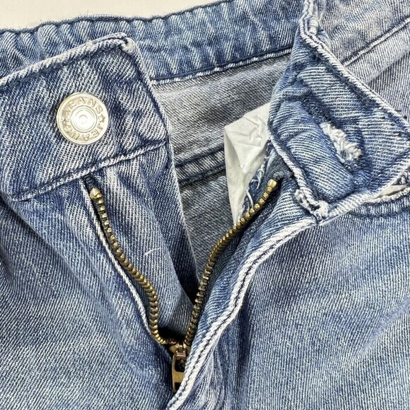 Women’s Denim Jeans High Rise Flare and Wide Leg  Fray Hem Distressed Size M - Picture 2 of 12